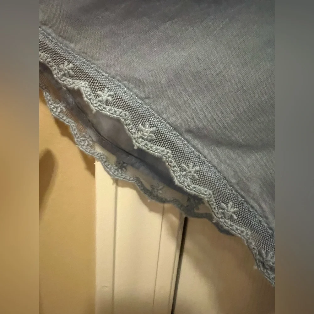 Free People Light Blue Ruffled Blouse - Picture 9 of 11